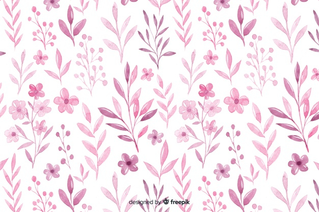 Free: Monochromatic watercolour pink flowers background Free Vector 