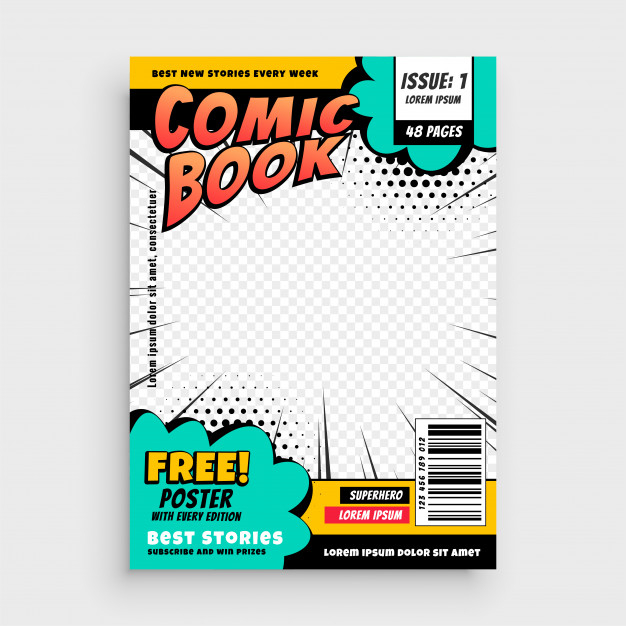 Free: Comic book page cover design concept Free Vector 
