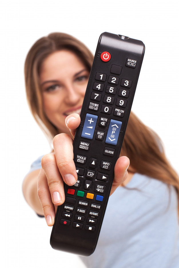 keypad,watching,leisure,controller,remote,equipment,control,program,multimedia,device,entertainment,change,screen,television,electronic,show,media,communication,video,movie,tv,digital,cinema,home,woman,hand,technology,design