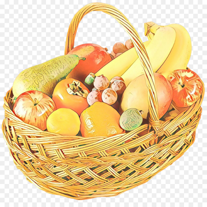  cartoon,basket,food,gift basket,wicker,natural foods,hamper,fruit,present,vegetable,food group,png