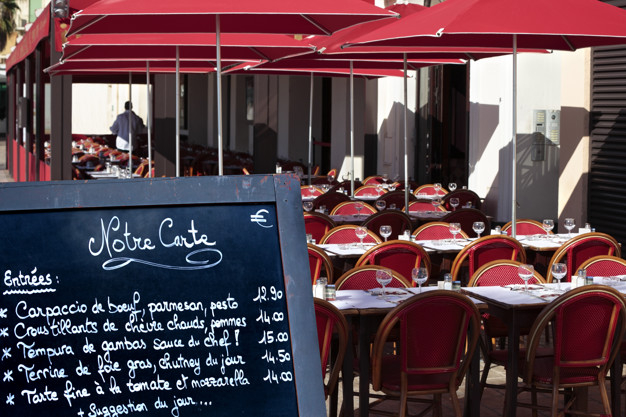 cote azur,french restaurant,french language,sidewalk cafe,azur,cote,cannes,south,exterior,outside,provence,parasol,row,canopy,sidewalk,chairs,outdoors,menu board,dining,french,gourmet,eating,language,traditional,lunch,france,writing,list,umbrella,street,chalk,chalkboard,board,cafe,table,restaurant,summer,menu,food
