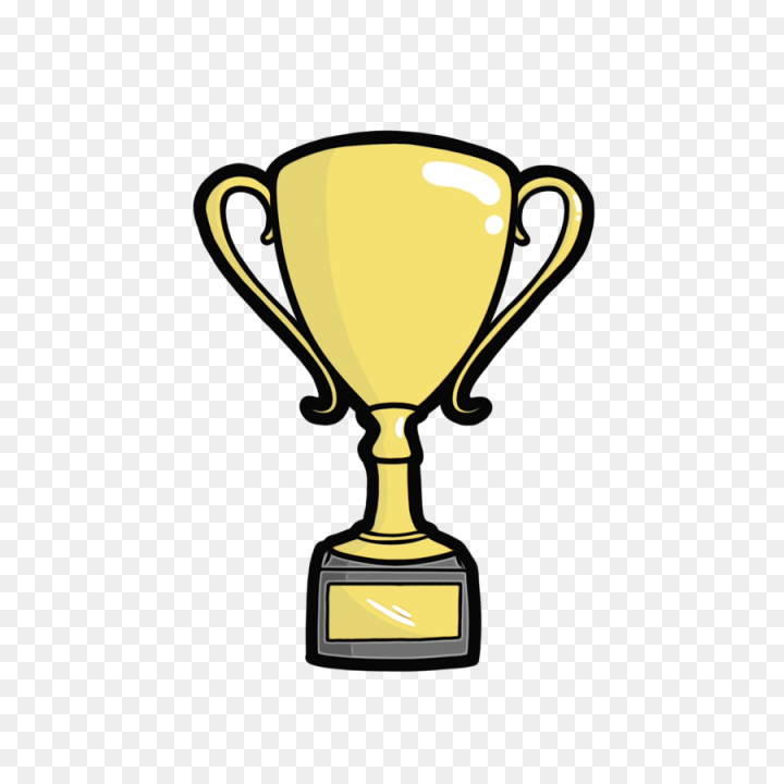 watercolor,paint,wet ink,trophy,award,yellow,png