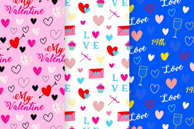 Free Vector  Hand drawn valentine's day pattern collection