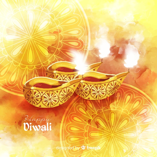 Free: Watercolor diwali background Free Vector 