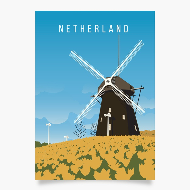 ready to print,netherland,attraction,ready,famous,promotional,tourist,journey,beautiful,ad,print,tourism,leaflet,marketing,world,retro,template,travel,poster,flyer