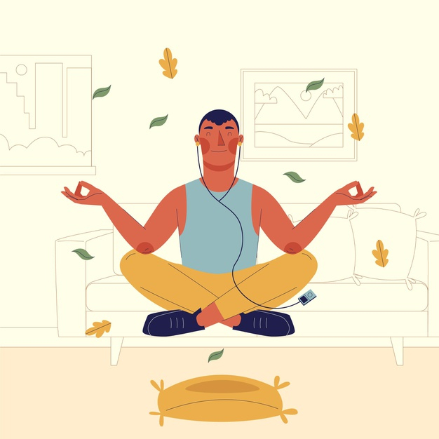 Yoga Meditation Pose Relaxation Meditate Heath: ilustrações stock