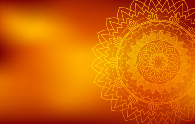 Free: Orange background with mandala Free Vector 