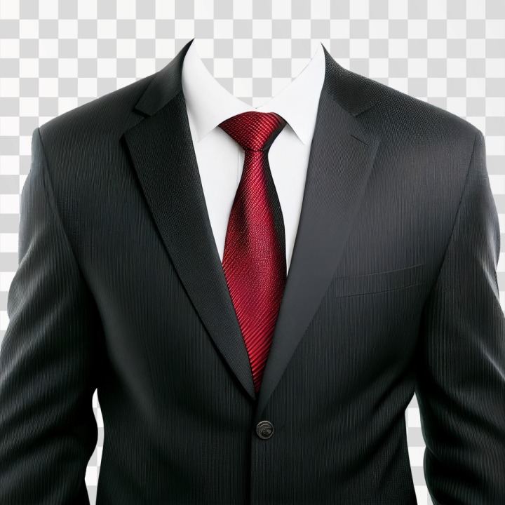 Free: Men Suit Black With A Red Tie PNG transparent, free download