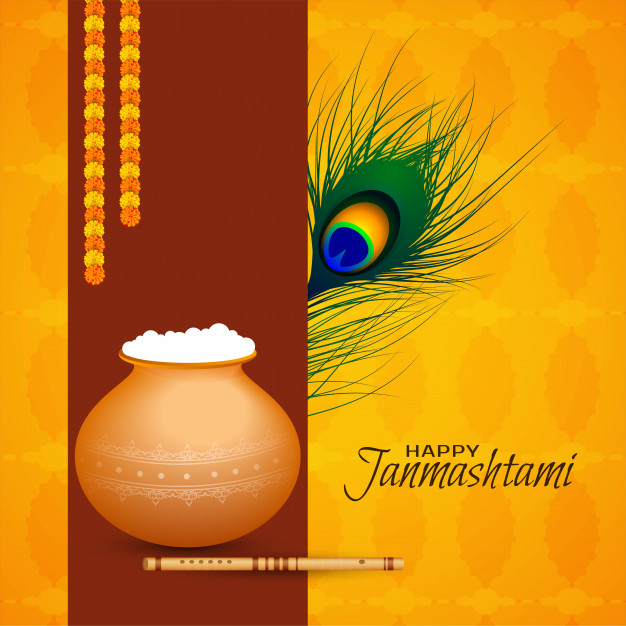 Free: Beautiful happy janmashtami festival vector background Free Vector -  