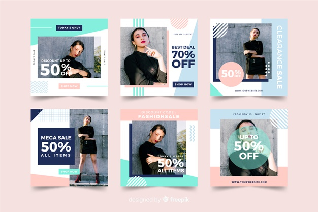 Free: Fashion sales social media banner collectio Free Vector 