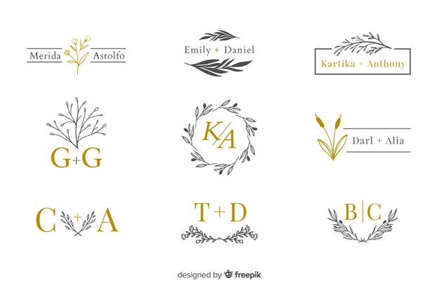 Free: Collection of wedding monogram logos Free Vector 