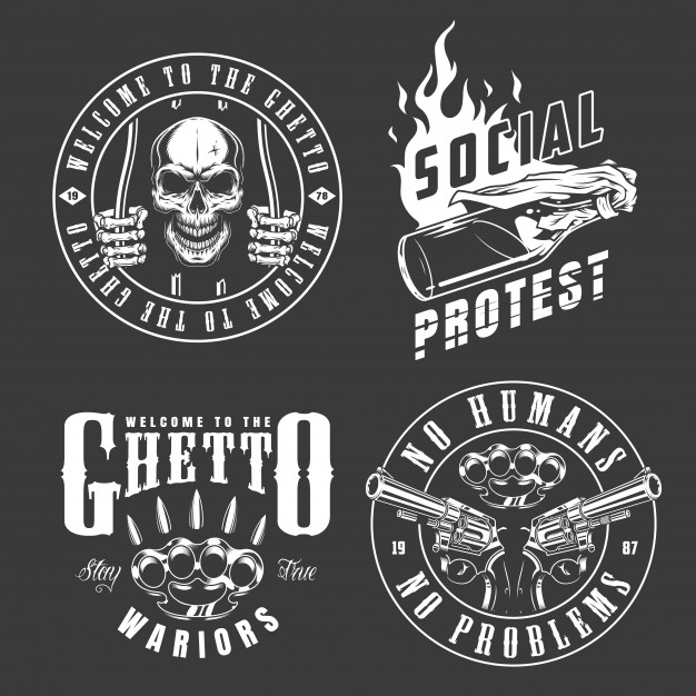 Free: Set of gangster emblems Free Vector 