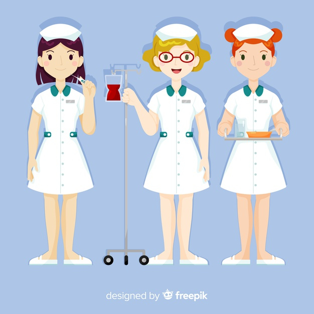 Free: Hand drawn nurse team collection Free Vector 