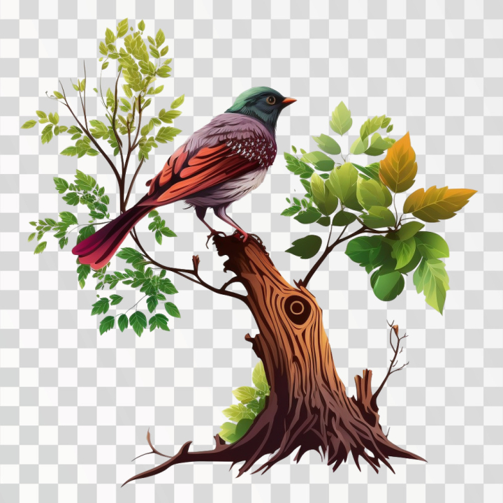 Bird Is Sitting On A Tree Branch Coloring Pages For Kids Outline Sketch  Drawing Vector, Tree Drawing, Bird Drawing, Wing Drawing PNG and Vector  with Transparent Background for Free Download