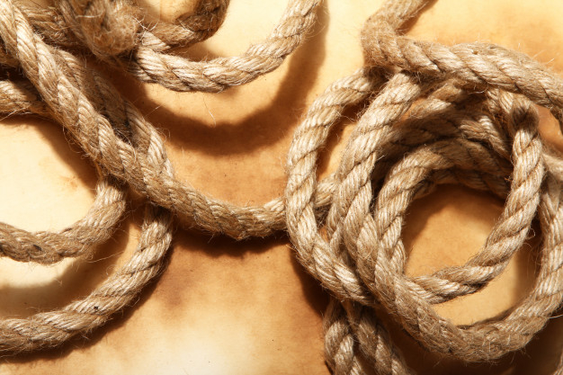 Old Nautical Rope, Texture and background, Stock image