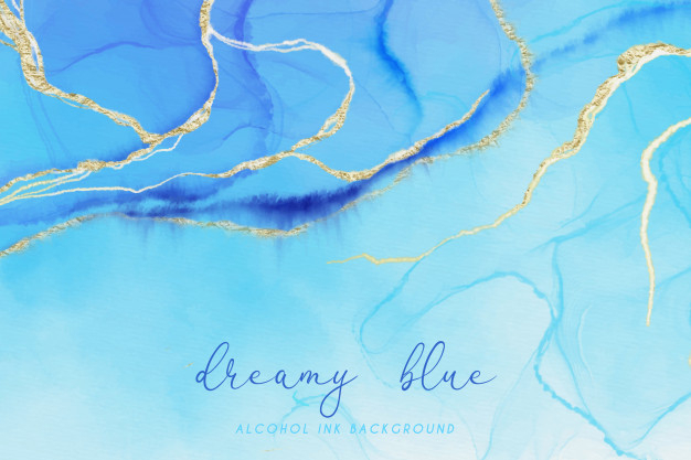 Free Vector  Blue watercolor alcohol ink background