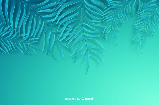 Free: Blue leaves background in paper style Free Vector 