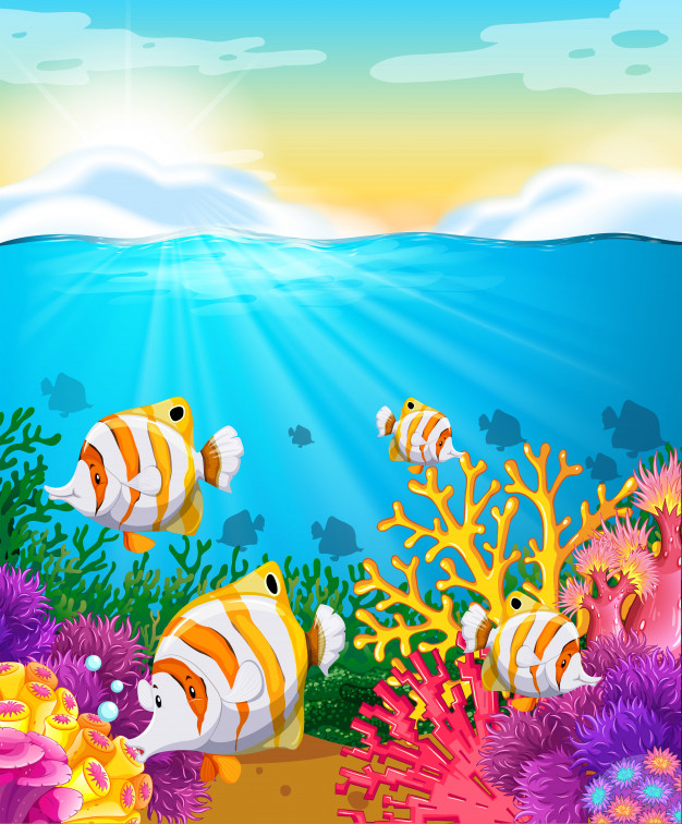 Free: Scene with fish under the ocean Free Vector - nohat.cc