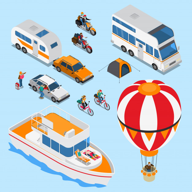 autostop,hitchhiking,various,leisure,baggage,trailer,set,collection,cruise,yacht,traveling,vehicle,aircraft,tent,holidays,transportation,vacation,tourism,transport,ship,person,isometric,bicycle,bus,bike,balloon,motorcycle,airplane,mobile,home,template,design,travel,people,car