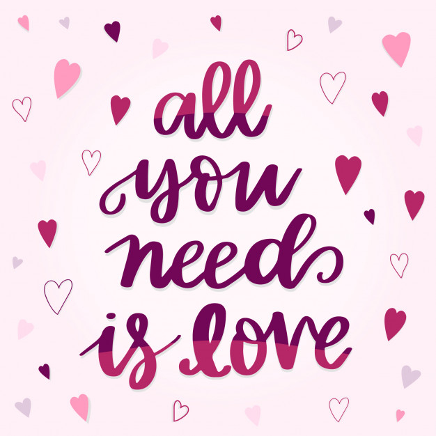 Free: Hand lettering all you need is love quote Free Vector - nohat.cc