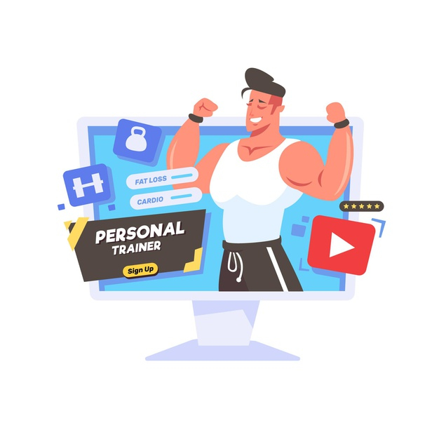 Free Vector  Online personal trainer