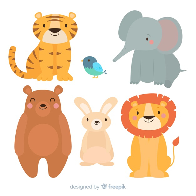 Free: Cute cartoon animals set Free Vector 