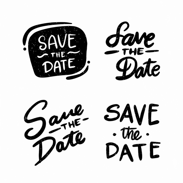 Save the date typography template Royalty Free Vector Image