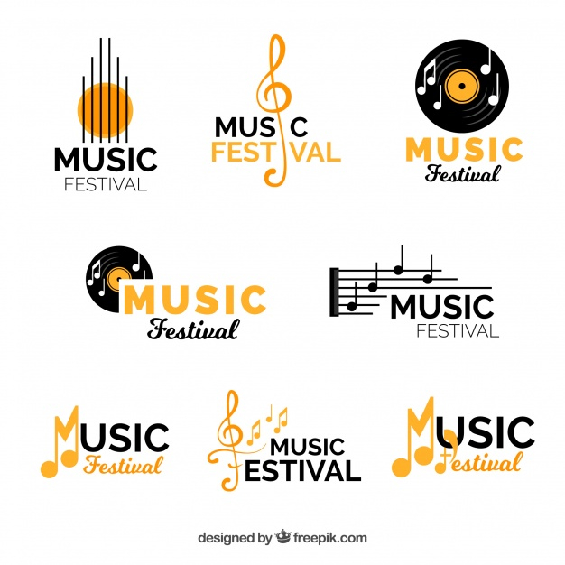 Free: Music festival logo collection with flat design Free Vector 