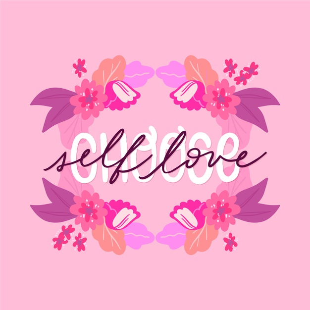 Free: Self love lettering with flowers wallpaper Free Vector 