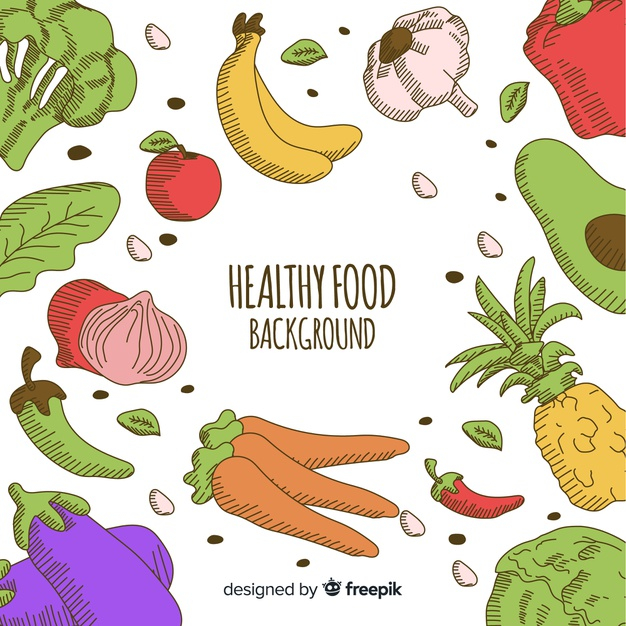foodstuff,aubergine,brocoli,chilli pepper,tasty,delicious,garlic,chilli,drawn,onion,carrot,pepper,eating,nutrition,diet,tomato,healthy food,eat,pineapple,vegetable,healthy,banana,cooking,fruit,hand drawn,kitchen,hand,food,background