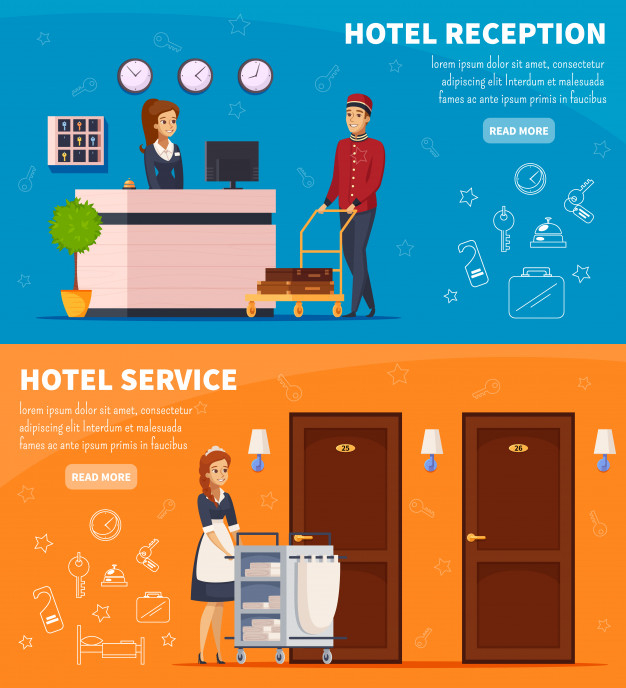 bellman,chambermaid,bellboy,amenities,doorman,guesthouse,accommodation,concierge,comfortable,guest,receptionist,hospitality,horizontal,maid,five,set,reception,cleaner,buffet,staff,waiter,apartment,suitcase,cart,service,welcome,job,hotel,stars,work,banners,cartoon,line,abstract