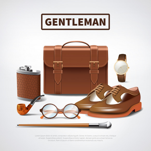 Leather Business Accessories Set 3d Realistic Vector Stock