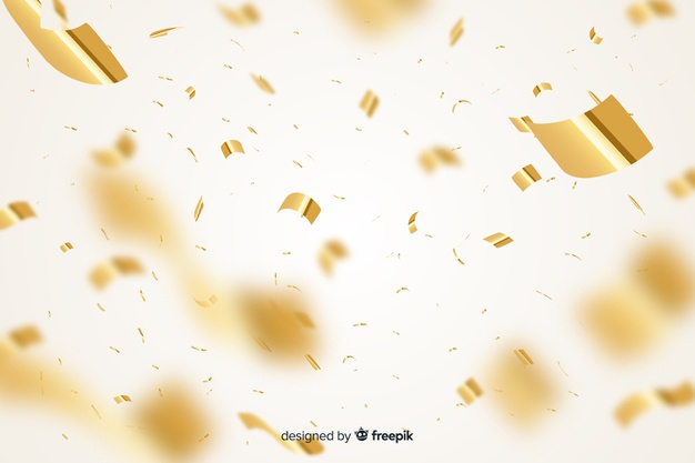 Party golden confetti streamers Royalty Free Vector Image