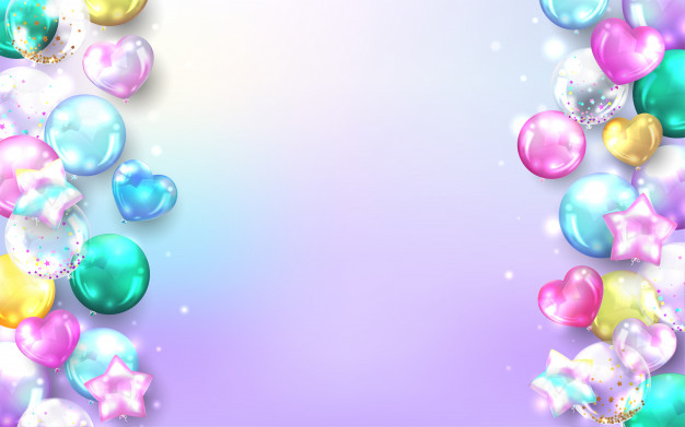 Bright balloons with ribbons Royalty Free Vector Image