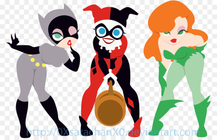 Free: Harley Quinn, Poison Ivy, Catwoman, Cartoon, Animated Cartoon PNG -  