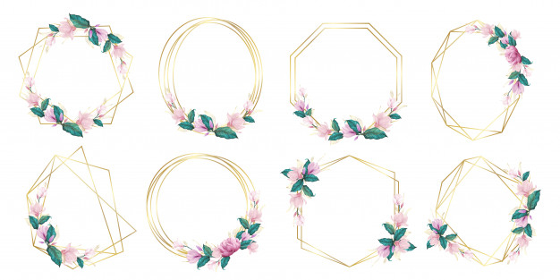 Golden Circle Flower Frame For Monogram Logo Design