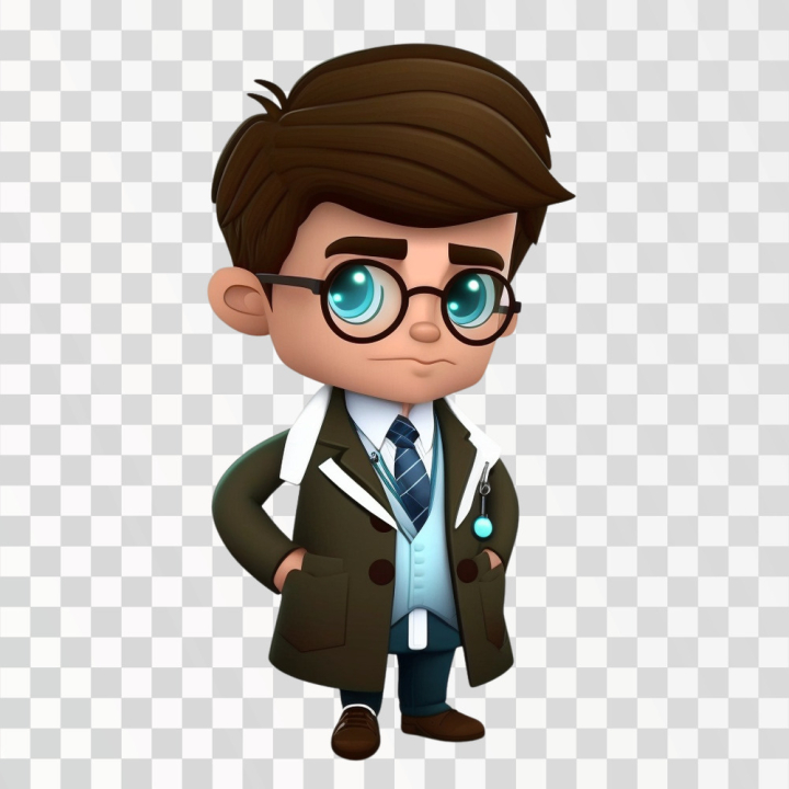 cartoon doctor png,png,cute,character,transparent background,no background,doctor,glasses
