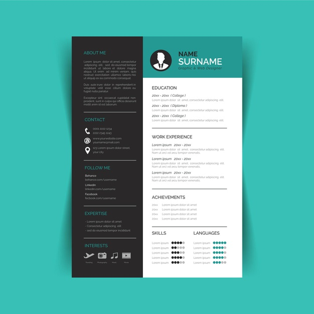 Free: Modern cv template Free Vector - nohat.cc