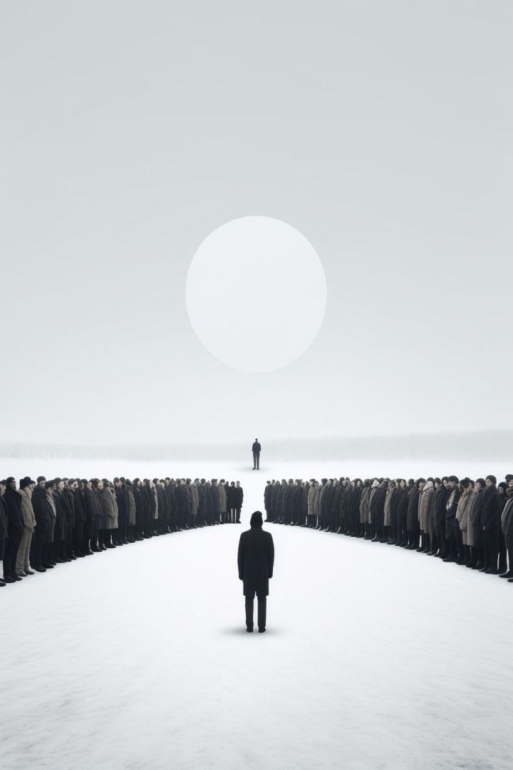 abstract,illustration,man,thinking,crowd,choice,meaningful