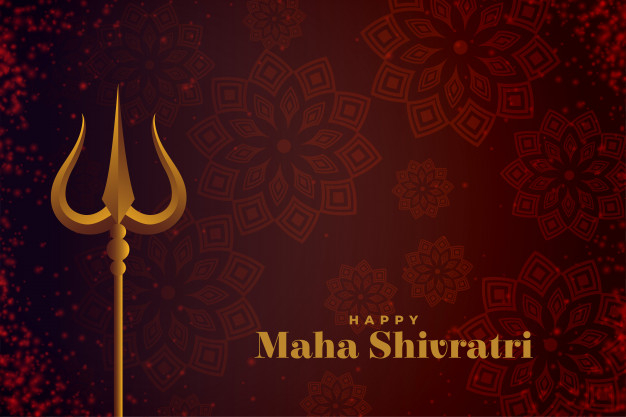 Free: Shivratri festival card with lord shiva trishul background Free  Vector 