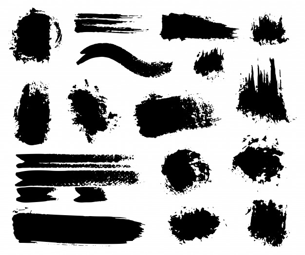 Ink or acrylic black paint brush hand made Vector Image