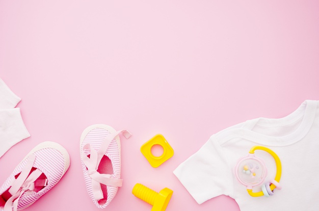 t,copy space,lay,copy,horizontal,flat lay,baby clothes,top view,top,newborn,accessories,view,toy,toys,body,flat,shoes,pink background,clothes,shirt,cute,space,pink,t shirt,baby,background