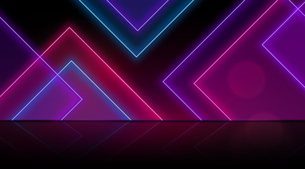 Free: Neon geometrical shapes wallpaper Free Vector 