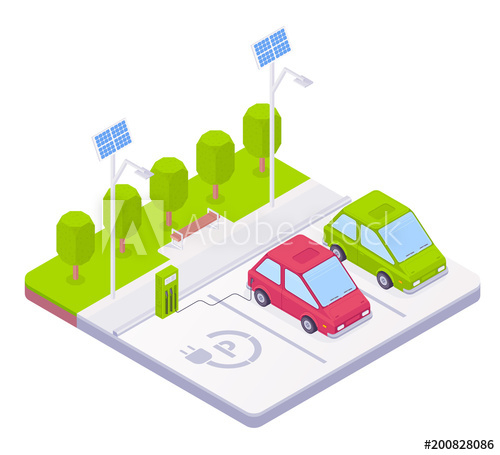 electric,car,parking,concept,charger,station,solar,battery,vehicle,connected,isometric,auto,eco,ecology,energy,green,power,automobile,charge,electricity,transport,cable,environment,technology,transportation,alternative,electrical,environmental,fuel,future,hybrid,nature,recharge,supply,icon,illustration,modern,vector,economy,resource,service,three-dimensional,plug,collector,ecological,generator,photovoltaic,adobestock