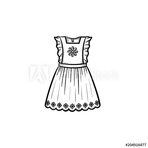 Premium Vector | Baby girl little dress hand drawn outline doodle icon.  beautifull fashionable baby girl dress vector sketch illustration for  print, web, mobile and infographics isolated on white background.