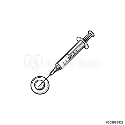 Free: Stomatology injection hand drawn outline doodle icon 