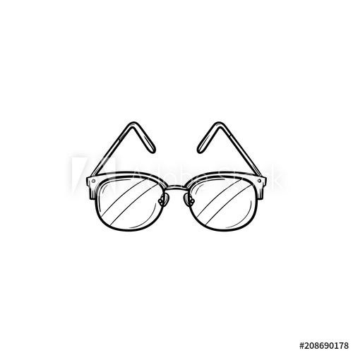 Hand drawn black sun glasses with doodle cartoon Vector Image