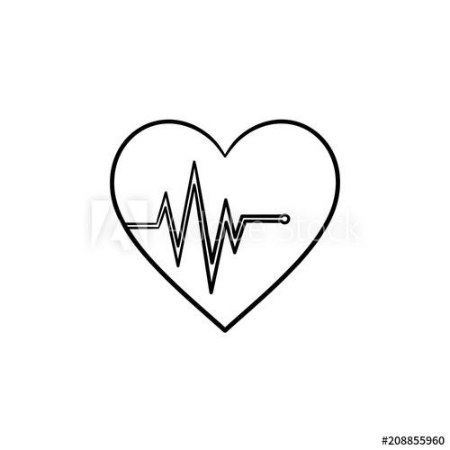 Free: Heart beat rate hand drawn outline doodle icon - nohat.cc