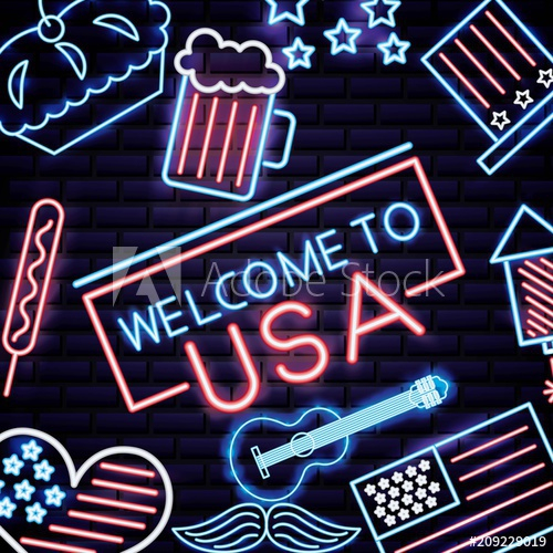 american,independence,day,welcome,us,neon,guitar,music,beer,nubes,vector,illustration,america,background,celebration,fourth,banner,liberty,patriotic,flag,freedom,card,signs,symbol,celebrate,design,patriotism,star,event,star,layout,ribbon,memorial,retro,traditional,national,colours,adobestock
