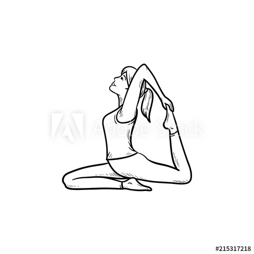 Athletic body shape female sketch hand Royalty Free Vector